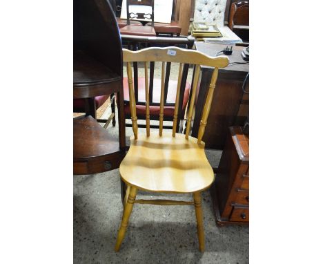 STAINED BEECHWOOD STICK BACK KITCHEN CHAIR