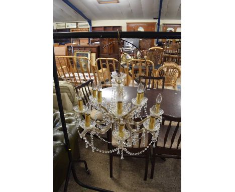 MODERN 12-LIGHT CHANDELIER WITH GLASS PRISMATIC DRAPES