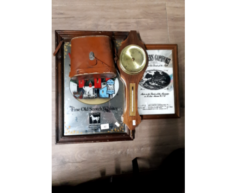 2 PICTURES A BAROMETER AND A PAIR OF BINOCULARS