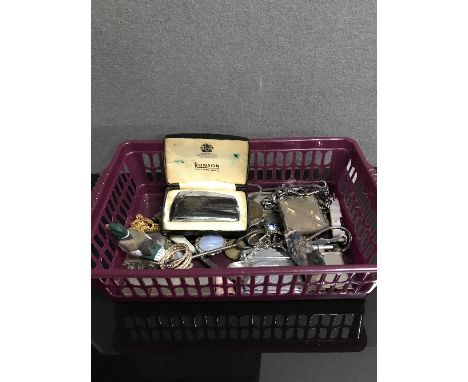 TRAY OF MISCELLANEOUS ITEMS INCLUDING LIGHTERS AND BUTTON HOOKS ETC