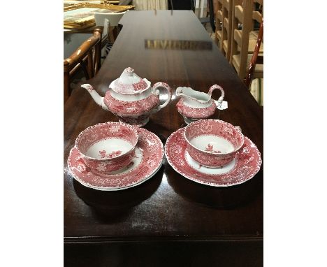 ANTIQUE COPELAND SPODE CAMILLA TEA CHINA, TEA FOR TWO