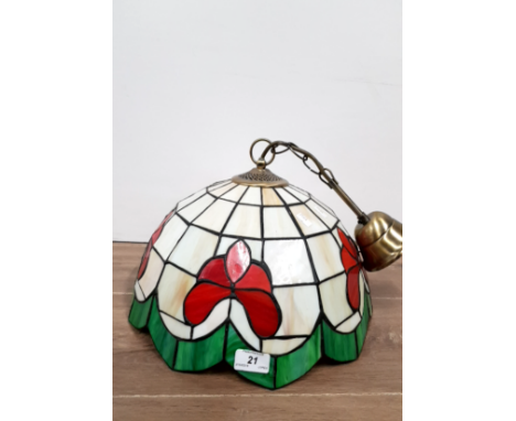 A TIFFANY STYLE LAMP SHADE