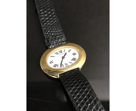 LADIES TIFFANY 18CT GOLD WATCH 18CT BUCKLE SIGNED TIFFANY