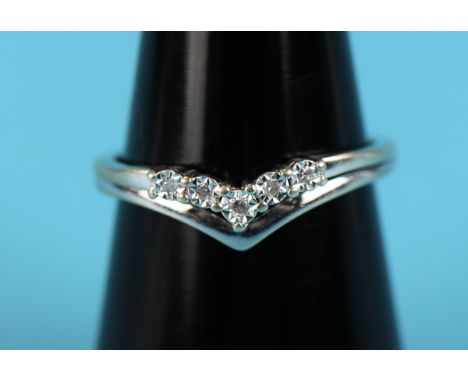 White gold diamond set wishbone ring