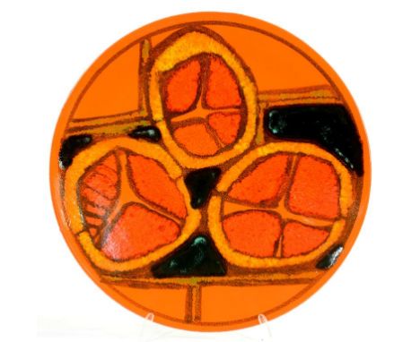 A POOLE DELPHIS CHARGER, 36CM DIAM, PRINTED MARK, 1960S