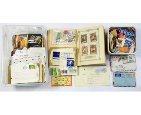 MISCELLANEOUS POSTAGE STAMPS AND POSTCARDS, EMPHERA AND THE LORD ROBERTS MEMORIAL FUND WAR PORTRAIT STAMP ALBUM PUBLISHED BY 