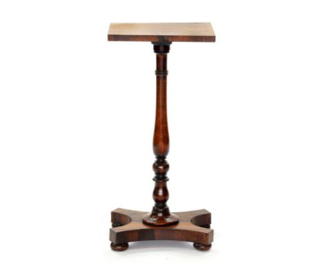 A ROSEWOOD AND GRAINED ROSEWOOD LAMP TABLE, ELEMENTS EARLY 19TH CENTURY, 28CM X 35.5CM