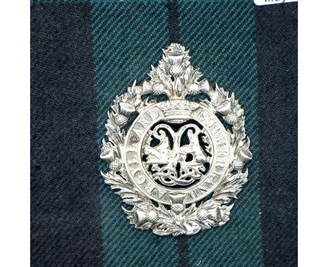 Argyll & Sutherland hallmarked silver mounted Army cap badge, by Anderson & Sons Edinburgh. P&P Group 1 (£14+VAT for the firs