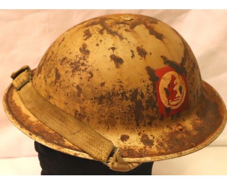 British 8th Army Desert Rat helmet. P&amp;P Group 2 (£18+VAT for the first lot and £3+VAT for subsequent lots) 