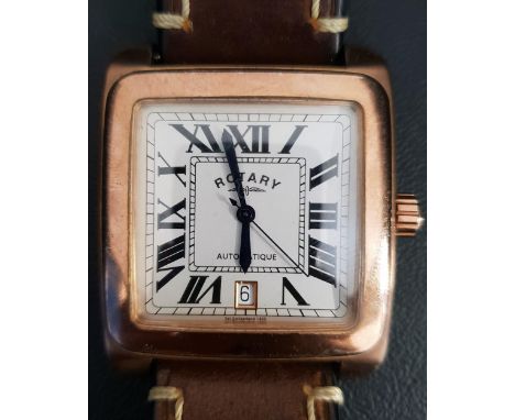 ROTARY LIMITED EDITION AUTOMATIQUE WRISTWATCHthe dial with roman numerals, blue hands and date aperture at six, with 25 jewel