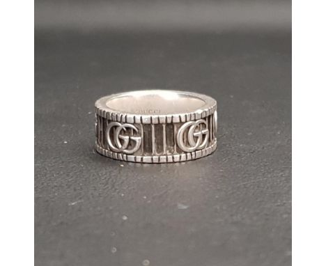 GUCCI GG MARMONT AGED SILVER RING ring size K 