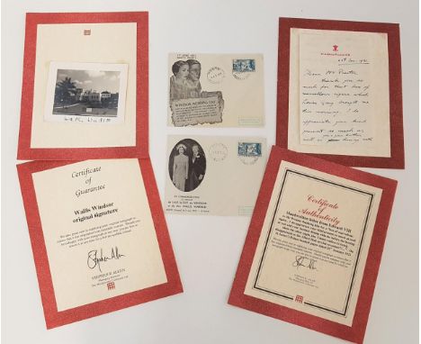 HANDWRITTEN LETTER FROM EDWARD VIIIon St James's Palace headed paper dated 25th January 1921; and an original Wallis Windsor 
