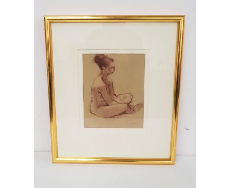 GEORGE DEVLIN R.S.W. (Scottish 1937-2014)Dylan, conte, signed and label to verso, 25cm x 20cm 