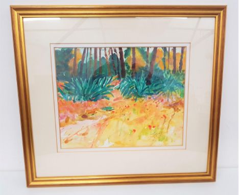 GEORGE DEVLIN R.S.W. (Scottish 1937-2014)Untilted, watercolour, signed and label to verso, 39.5cm x 49cm 