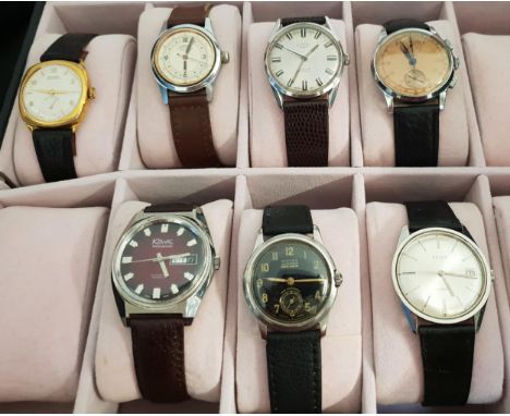 SEVEN VINTAGE WRISTWATCHEScomprising Rotary Super-Sports, Roamer 17 jewels, Rotary 17 jewels Incabloc, Kelbert 17 jewels, Kow