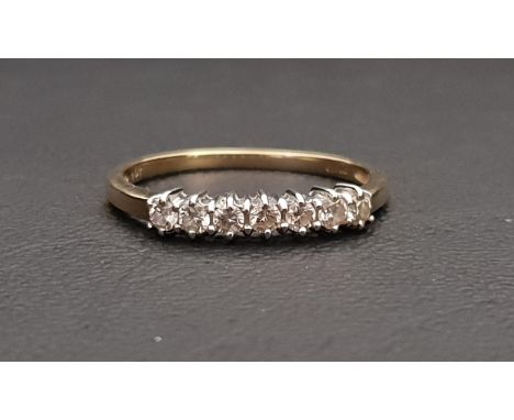 DIAMOND SEVEN STONE RINGthe diamonds totalling approximately 0.35cts, on nine carat gold shank, ring size R-S 