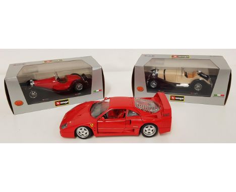 THREE BURAGO DIECAST VEHICLEScomprising a boxed 1:24 scale Bugatti 'Type 55', a boxed 1:24 scale Mercedes Benz SSK, and a 1:1