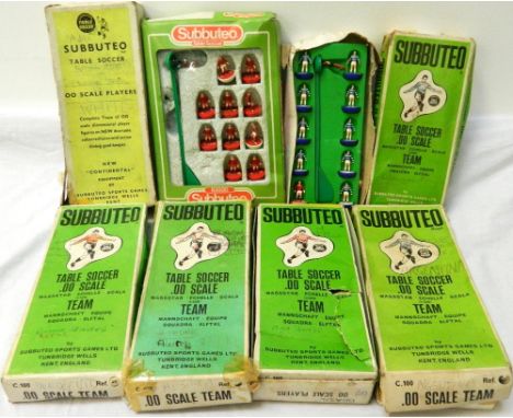 SELECTION OF INCOMPLETE BOXED SUBBUTEO FOOTBALL TEAMSincluding West Ham United, Manchester City and United, over painted Aird