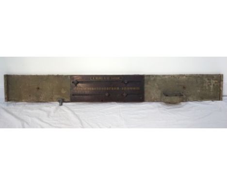 VINTAGE BILLIARDS SCOREBOARDby 'H.Nelmes & Co., Glasgow', 49cm wide, on pine wall mounting panel, total width 146cm