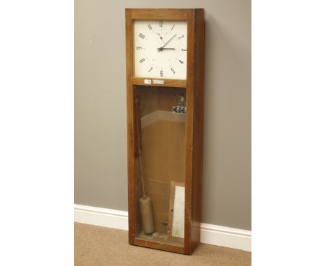 1960's ITR electric clock, square Arabic dial and subsidiary seconds with visible pendulum, No.901/0116/S, H138cm    Conditio