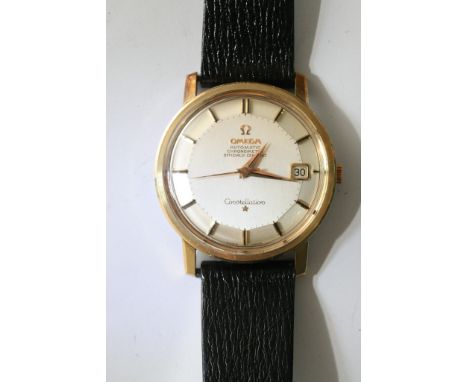 An Omega Constellation 1966/7 automatic chronometer gold plated bezel movement 564 calibre 24 jewel 