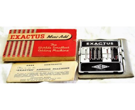 Pocket Calculator - Exactus  Vintage mini-add pocket calculator "The worlds smallest adding machine".  Good condition with in