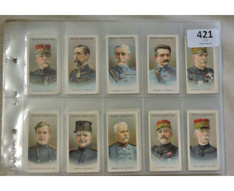 Wills Allied Army Leaders 1917 Set, 50/50, VG++/EX