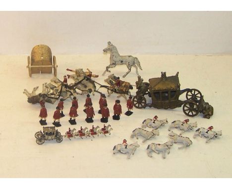 A Lesney model of the Coronation Coach with various horses and outriders etc.