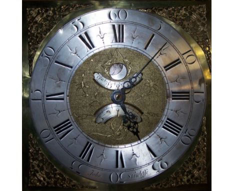 A mid 18th Century Longcase Clock, the square silvered and brass dial inscribed 'John Stancliffe' with seconds ring, date ape