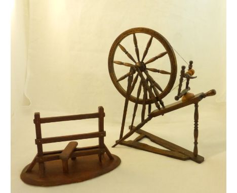 A Working Model of a Spinning Wheel by Walter Whitehead, and a Model Stile.