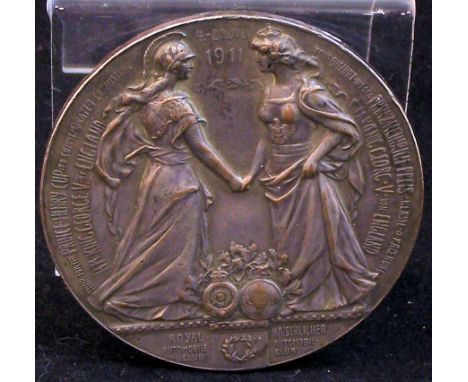 A plated Anglo-German Royal Automobile Club Medallion for the Prince Henry Cup commemorating the coronation of George V, 4th 