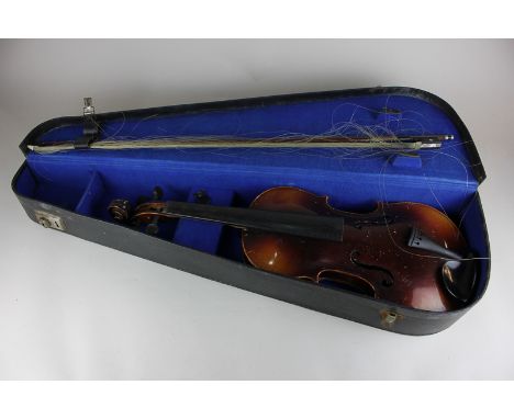 A Stainer violin (a/f) in case with bow