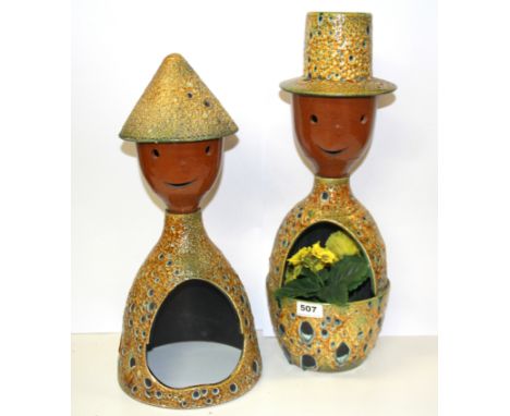 Two vintage ceramic figures of Bill and Ben, tallest H. 52cm.