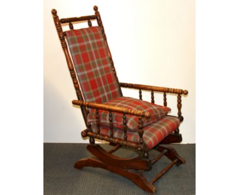 A 19th century American bobbin turned rocking chair.