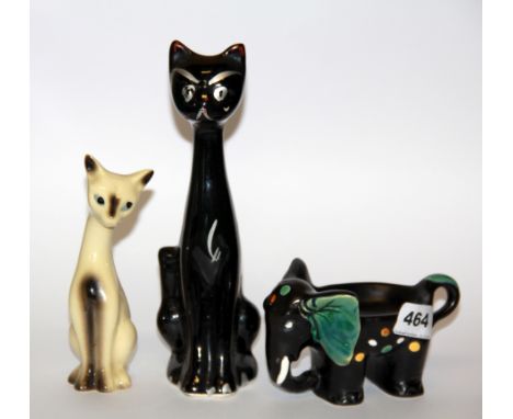 A group of three 1960's ceramic animals, tallest 20cm.
