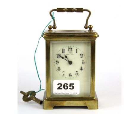 A J. Latten Turin-Cairn alarm/carriage clock, H. 11.5cm