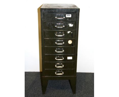 A small vintage metal filing cabinet, size 73 x 59cm.