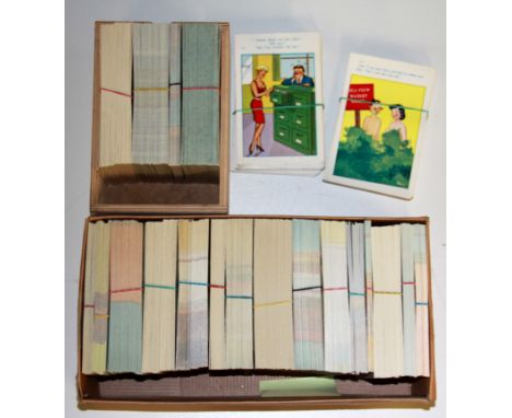 A large quantity of vintage comic postcards.