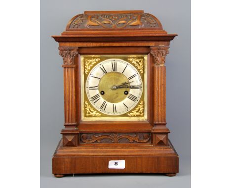 A German 14 day strike mantle clock, H. 40cm.