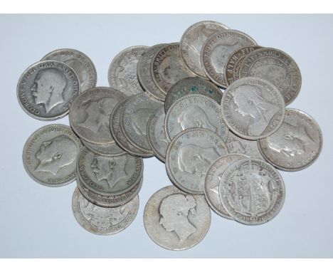 Great Britain, mixed lot of silver half crowns, 8x Victorian, 1x Edward VII, 14x George V, 4x George VI (27 in total)