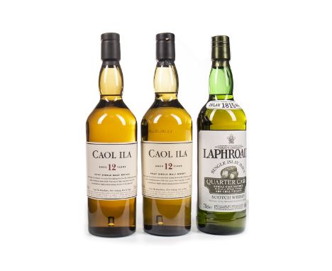 CAOL ILA AGED 12 YEARS (2) Single Malt Scotch Whisky 70cl, 43% volume, in carton. LAPHROAIG QUARTER CASK Single Malt Scotch W