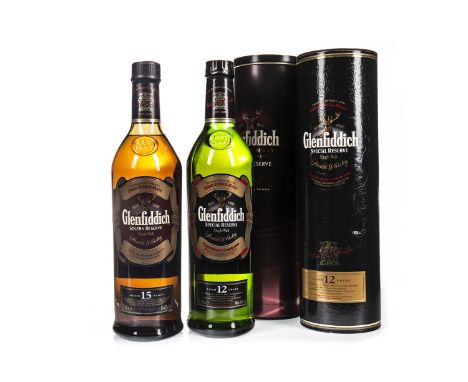 GLENFIDDICH SOLERA RESERVE AGED 15 YEARS Single Malt Scotch Whisky 70cl, 40% volume, in tin. GLENFIDDICH SPECIAL RESERVE AGED