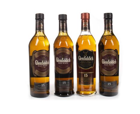GLENFIDDICH SOLORA RESERVE AGED 15 YEARS (3) Single Malt Scotch Whisky 70cl, 40% volume, in two in tubes. GLENFIDDICH AGED 15