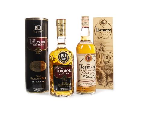 TORMORE-GLENLIVET 10 YEARS OLD Single Malt Scotch Whisky 75cl, 40% volume, in tube. TORMORE 10 YEARS OLD Single Malt Scotch W