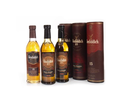 GLENFIDDICH HAVANA RESERVE AGED 21 YEARS - 20CL (2) Single Malt Scotch Whisky Finished in Cuban rum casks. 20cl, 40% volume, 