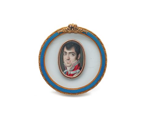 Portrait Ferdinand VII. - König von SpanienSpanischer Meister, um 1800Im Oval 4,3 x 3,1 cmGouache auf Elfenbein. Halbprofil, 