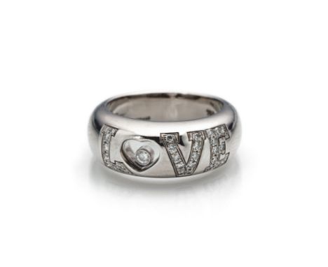 Chopard Diamant Ringum 1990RM 53, B. 8,3 mmDiamantring "LOVE" in 750/000 Weißgold, Seriennummer 9796448 mit 29 Diamanten im B