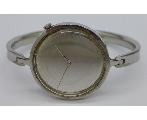A lady's stainless steel Georg Jensen Torun 227 manual wind wristwatch, 33mm diameter, circa 1980's, working