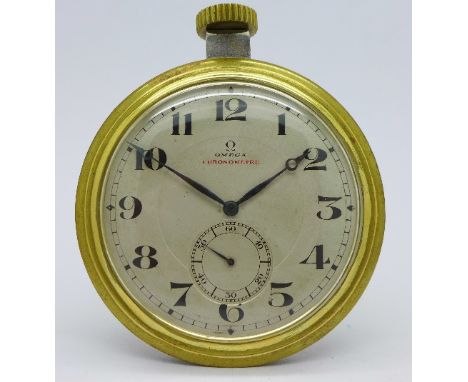 A 21 jewel Omega Chronometre manual wind clock, adjusted to 5 positions, circa 1918, working. 
