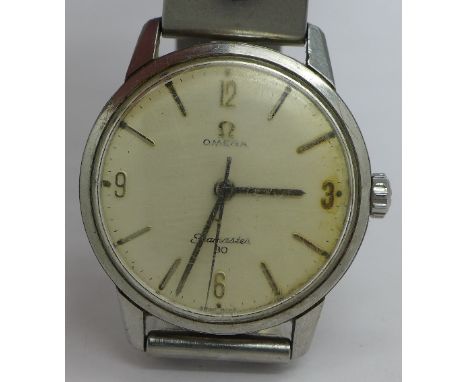 A gentleman's stainless steel Omega Seamaster 30 manual wind wristwatch, calibre 286, 35mm diameter, circa 1963, working but 